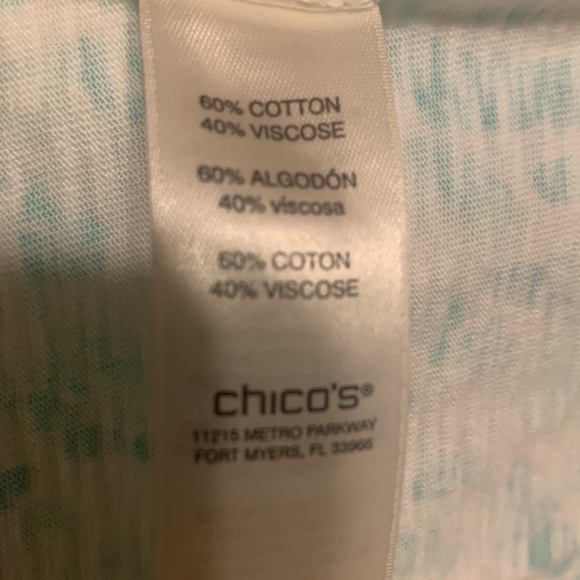 Chico’s Sz 3 Weekends Summer Tee - Picture 5 of 8